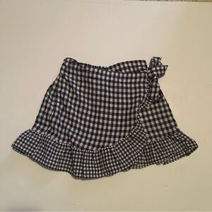Rare Editions Juniors Checkered Ruffle Gingham Asymmetrical Mini Skort